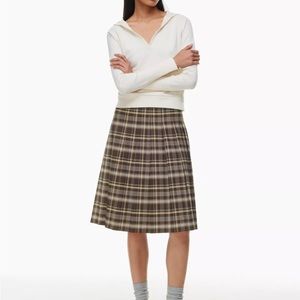 Sunday Best Olive Pleated Midi Skirt, size 2